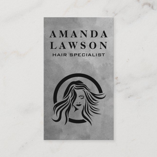 Carte De Visite Logo de la liste de cheveux (Devant)