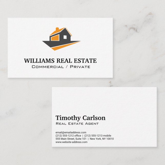 Carte De Visite Logo de la maison | Agent immobilier (Devant / Derrière)