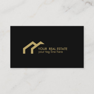 Carte De Visite Logo de la maison Black GOLD immobilier profession