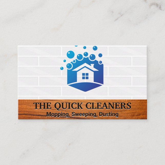 Carte De Visite Logo de la maison Bubbles | Nettoyer (Devant)