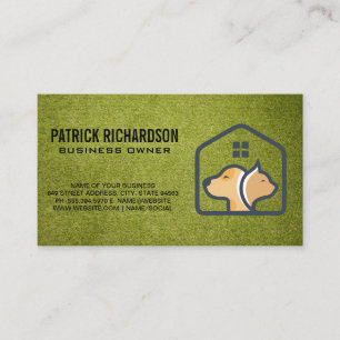 Carte De Visite Logo de la maison de chat de chien Turf