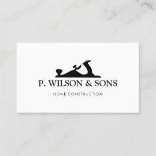 Carte De Visite Logo de la maison de construction et du menuisier