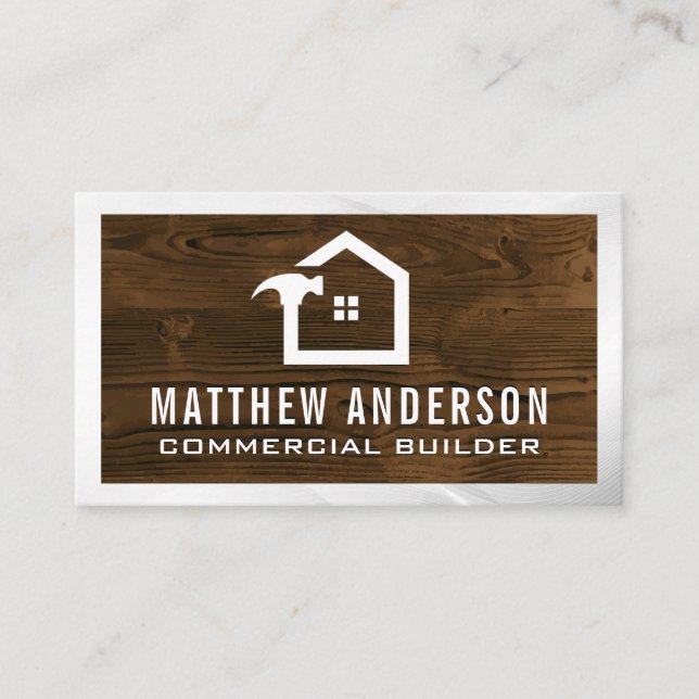 Carte De Visite Logo de la maison de construction | Panneaux en bo (Devant)