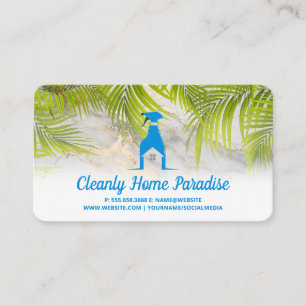 Carte De Visite Logo de la maison du Spray de nettoyage   Feuilles