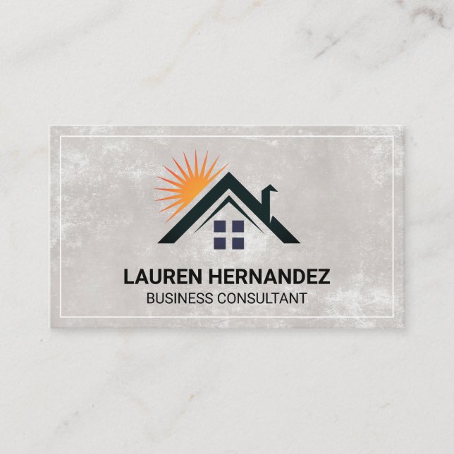 Carte De Visite Logo de la maison et soleil (Devant)