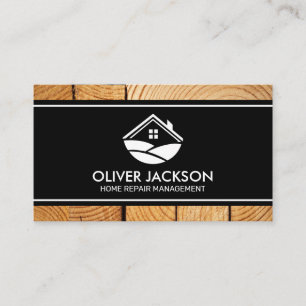 Carte De Visite Logo de la maison   Grain de bois