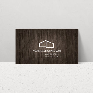 Carte De Visite Logo de la maison moderne II Bois Brown