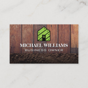 Carte De Visite Logo de la maison   Planches en bois et jupe