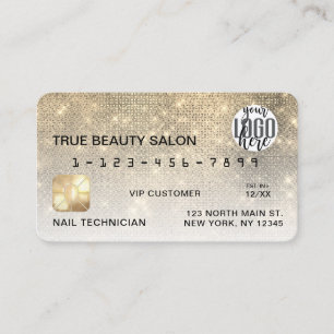Carte De Visite Logo de la Parties scintillant Gold Sequin