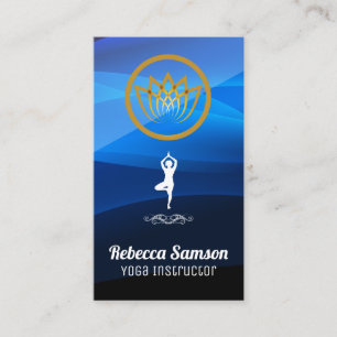 Carte De Visite Logo de la Pose de Yoga   Lotus Flower