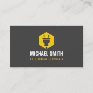 Carte De Visite Logo de la prise d'alimentation Hexagon Électricie