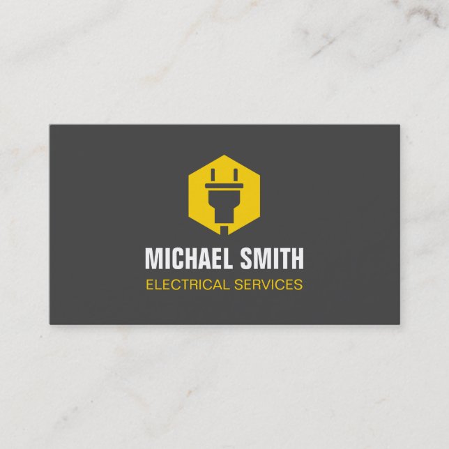 Carte De Visite Logo de la prise d'alimentation Hexagon Électricie (Devant)