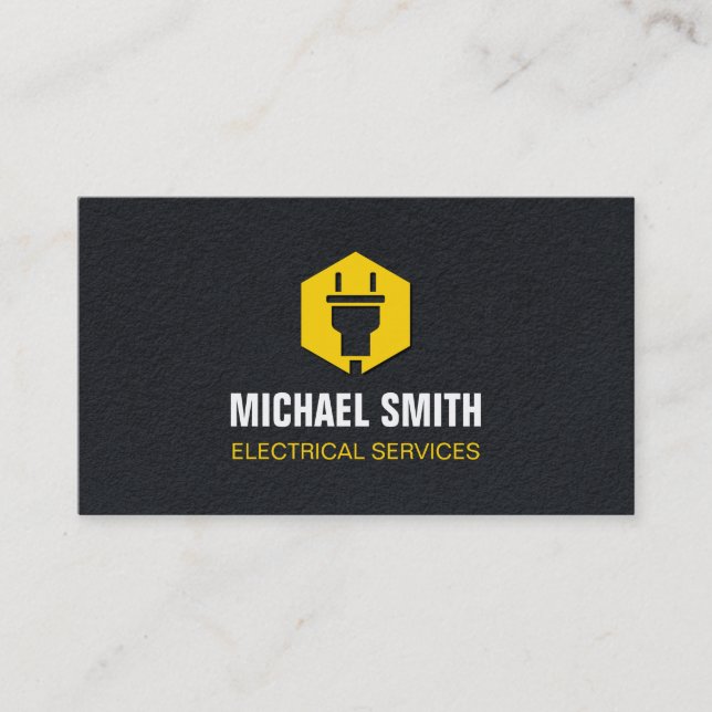 Carte De Visite Logo de la prise d'alimentation Texture électrique (Devant)