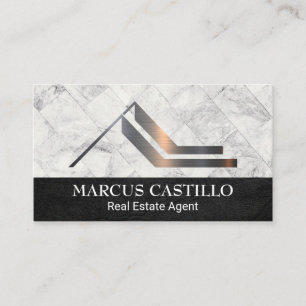 Carte De Visite Logo de la propriété Roof Carreaux de Marbre bla