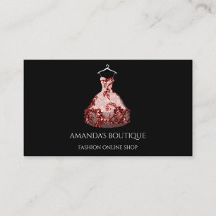 Carte De Visite Logo de la robe blanche Fashion Mariage Event Noir