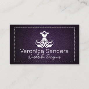 Carte De Visite Logo de la robe blanche   Tissu pourpre