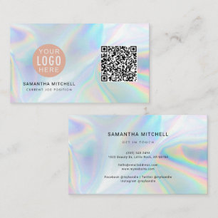 Carte De Visite Logo de la société Holographique moderne Code QR