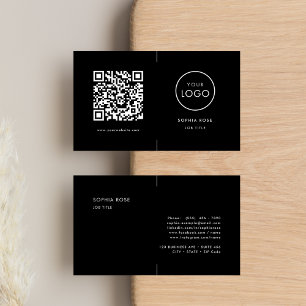 Carte De Visite Logo de la société professionnelle simple QR Code