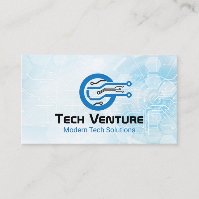 Carte De Visite Logo de la technologie informatique moderne (Devant)