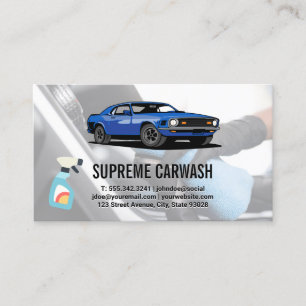 Carte De Visite Logo de la voiture bleue Détail automatique inté