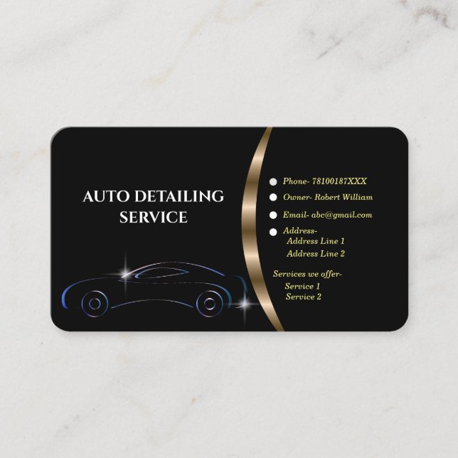 Carte De Visite Logo de la voiture de nettoyage de détail automati (Devant)