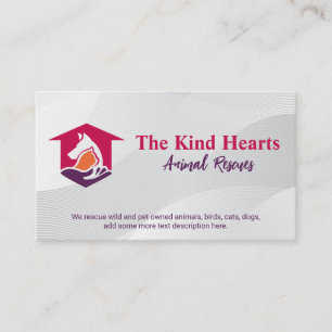 Carte De Visite Logo de l'abri pour chiens de chat Secourt de vi