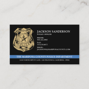 Carte De Visite Logo de l'agent de police du département de l'appl