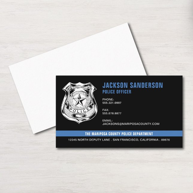 Carte De Visite Logo de l'agent de police du département de l'appl (Police Officer Department Law Enforcement Logo Business Card)