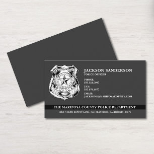 Carte De Visite Logo de l'agent de police du département de l'appl