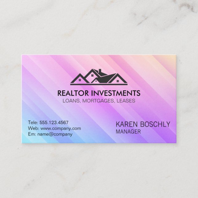Carte De Visite Logo de l'agent immobilier | Propriétés résidentie (Devant)