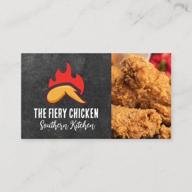Carte De Visite Logo de l'aile de poulet | Poulet frit (Devant)