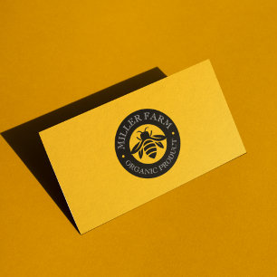 Carte De Visite Logo de l'apiculteur d'abeilles Jaune et Noir