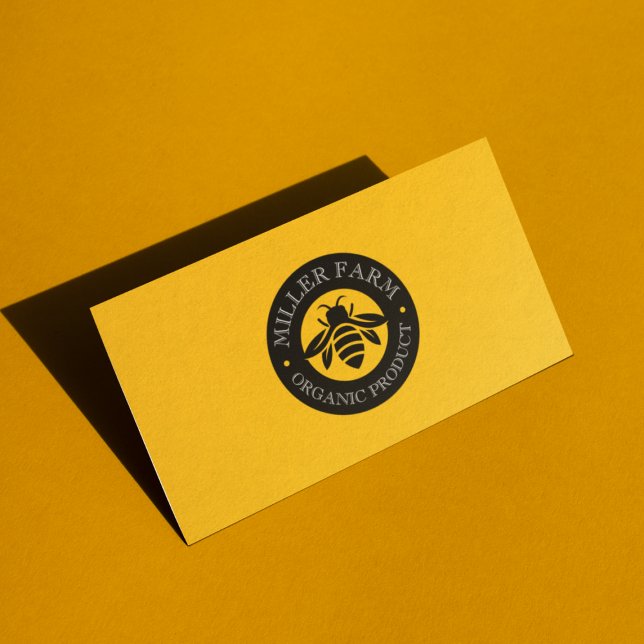 Carte De Visite Logo de l'apiculteur d'abeilles Jaune et Noir (Créateur téléchargé)