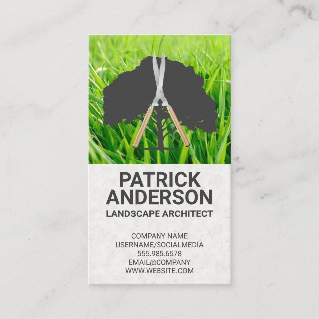 Carte De Visite Logo de l'arbre | Clippers de couverture | Couper  (Devant)