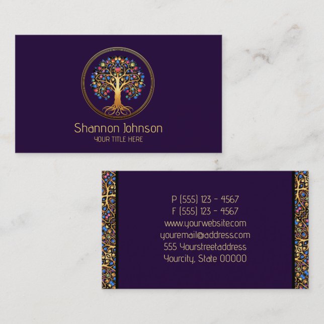 Carte De Visite Logo de l'arbre de vie (Devant / Derrière)