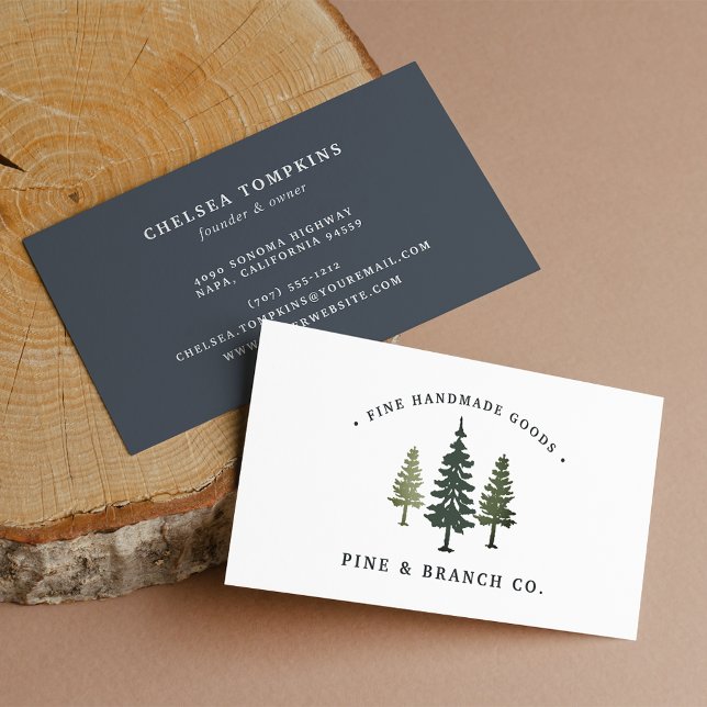 Carte De Visite Logo de l'arbre des pins (Créateur téléchargé)