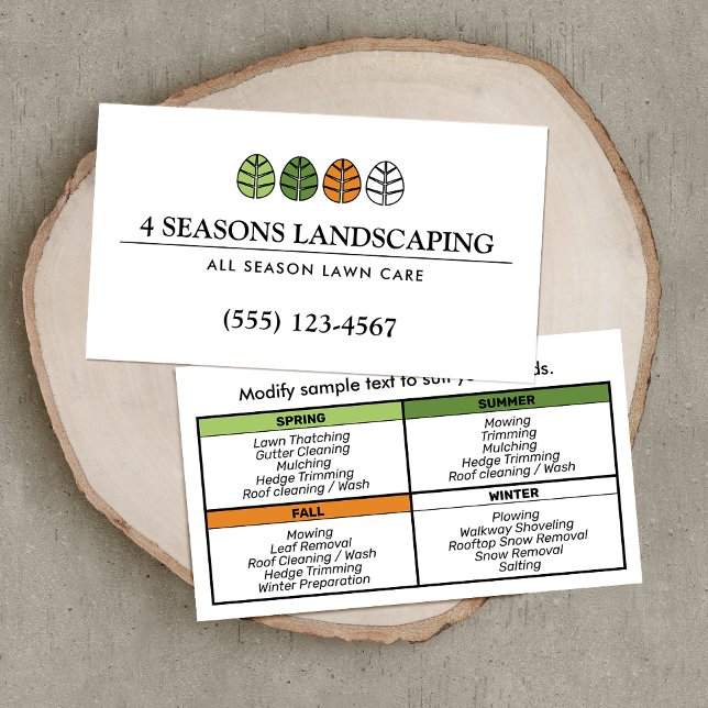 Carte De Visite Logo de l'arbre et Landscaping du service de pelou (Créateur téléchargé)