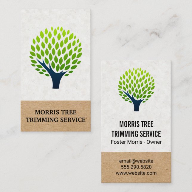 Carte De Visite Logo de l'arbre | Paysage (Devant / Derrière)