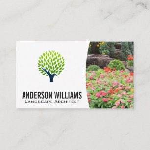 Carte De Visite Logo de l'arbre   Paysage Fleurs Arbres