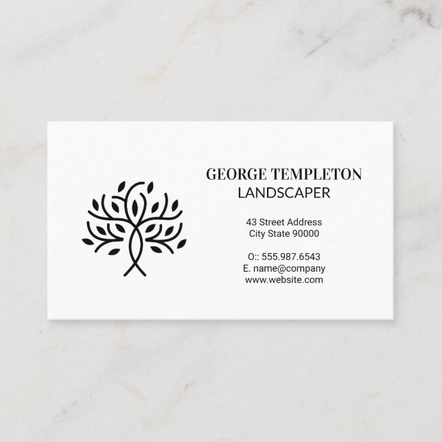 Carte De Visite Logo de l'arbre stylisé (Devant)