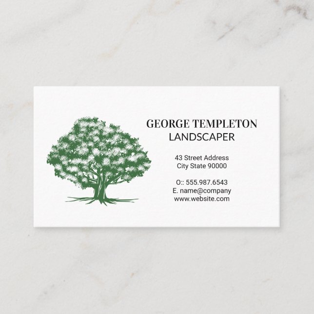 Carte De Visite Logo de l'arbre vert (Devant)