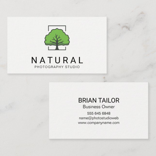 Carte De Visite Logo de l'arbre vert | Services d'aménagement pays (Devant / Derrière)