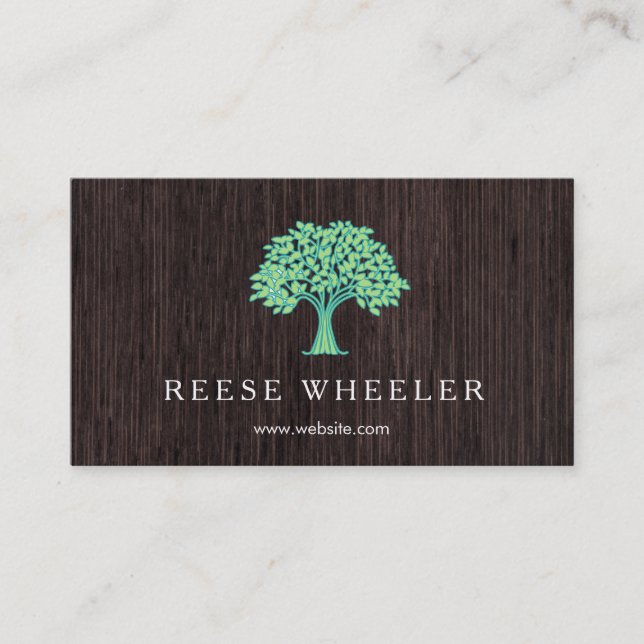Carte De Visite Logo de l'arbre vert Wood Nature (Devant)