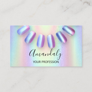 Carte De Visite Logo de l'artiste Nail Holograph Blue Mermails