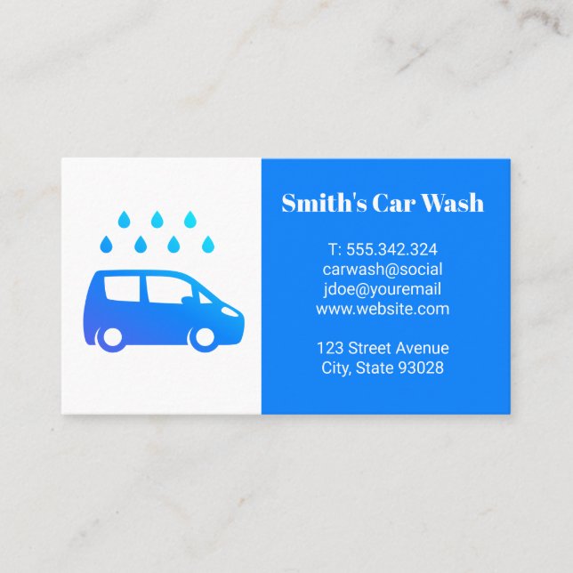 Carte De Visite Logo de lavage de voiture (Devant)