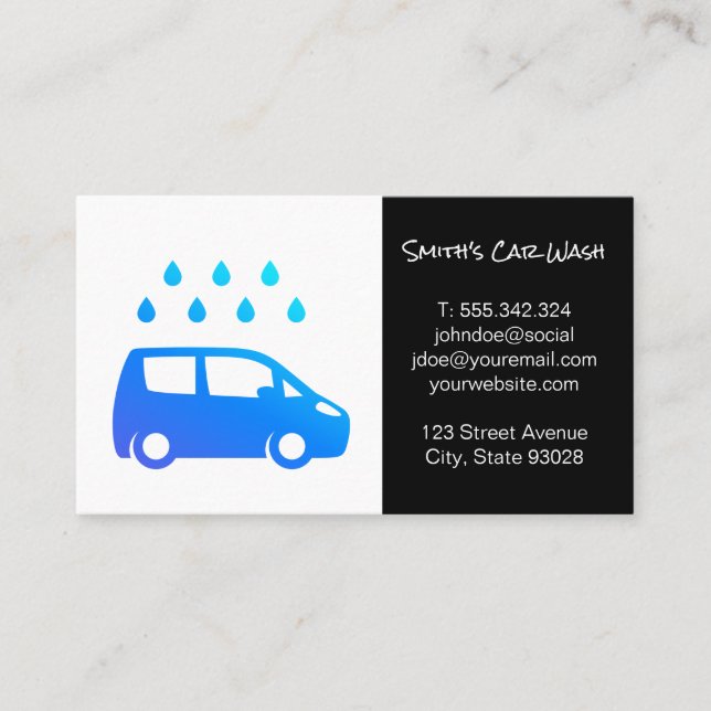 Carte De Visite Logo de lavage de voiture (Devant)