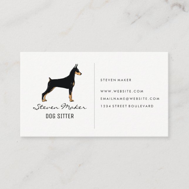 Carte De Visite Logo de l'émetteur de chiens | Icône d'os de chien (Devant)