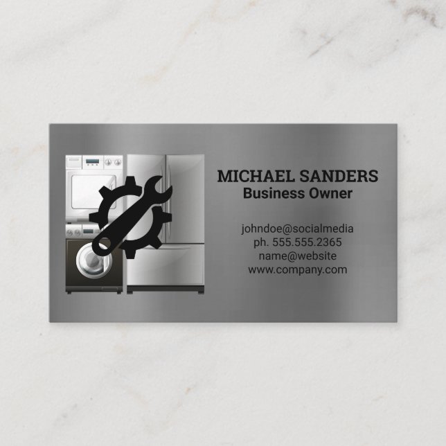 Carte De Visite Logo de l'engrenage à clé | Appliances (Devant)