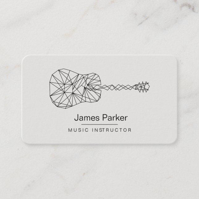 Carte De Visite Logo de l'enseignant de musique de guitare Musicie (Devant)