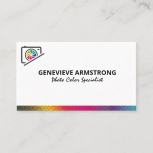 Carte De Visite Logo de lentilles colorées de l'appareil photo H